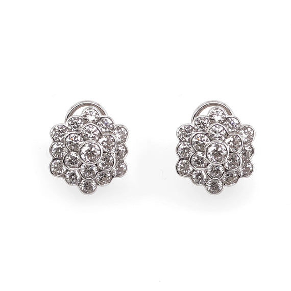 Snowflake round diamonds 6.23 carat platinum earrings