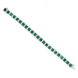 Zambian emeralds 14.9 carat round diamonds 3.39 ct platinum bracelet