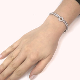 Art Deco Inspired Round Cut Diamonds 6.23 Carat Platinum Link Bracelet